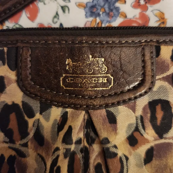Coach Small Leopard Print Wristlet - Picture 3 of 12